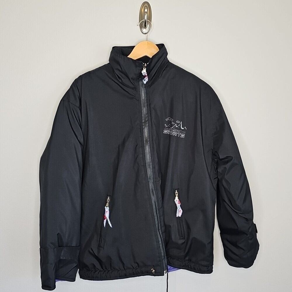 Nike Women's VTG Black Full Zip Activewear Reversible Puffer Jacket Size XL - Picture 3 of 5